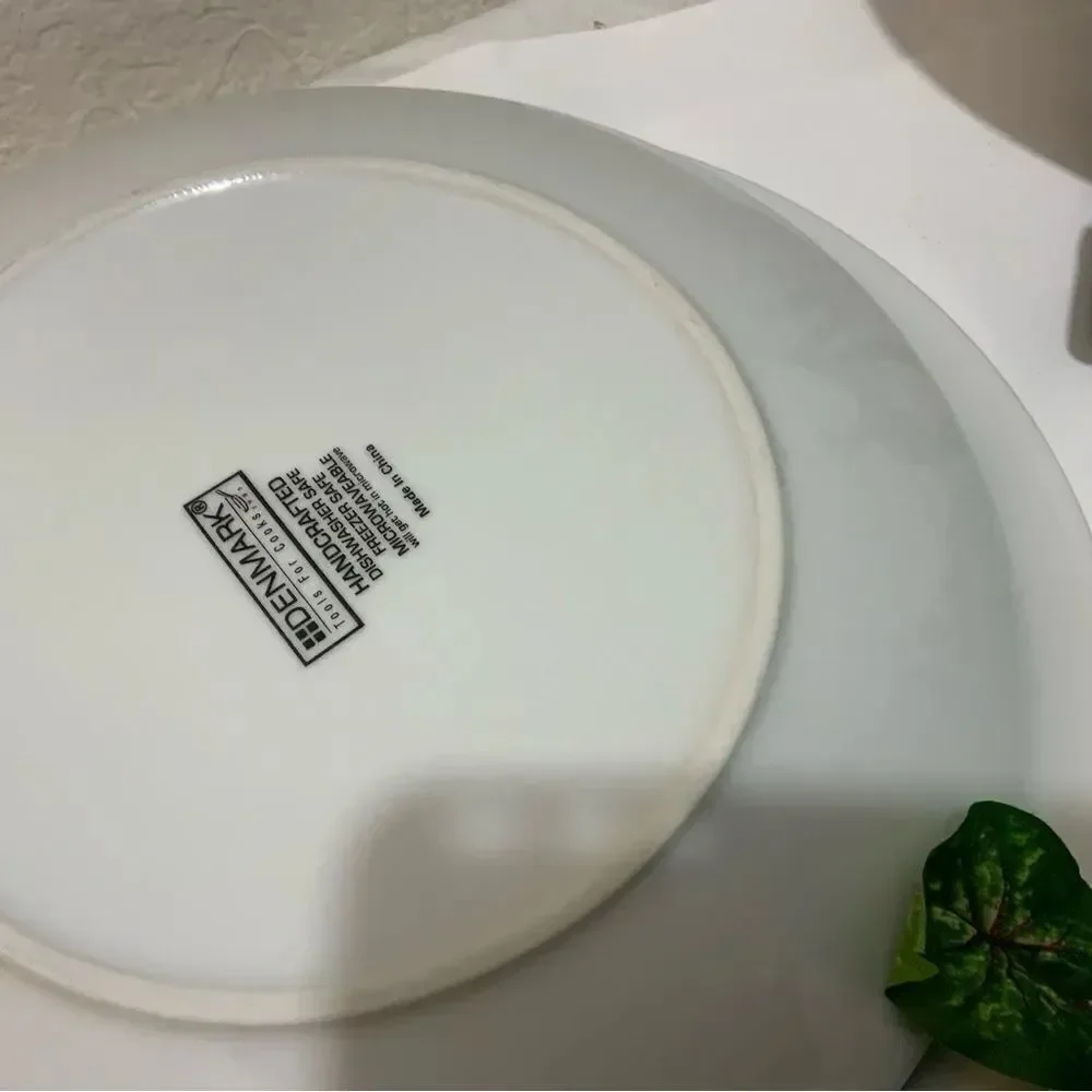 Denmark Tools For Cooks Set Of 4 White Porcelain Dinner Plates 10 3/4